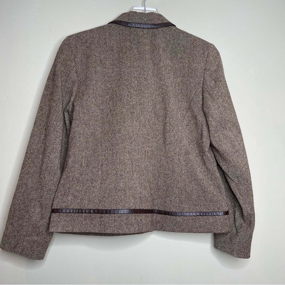 Pendleton Brown Wool And Leather Blazer - image 5